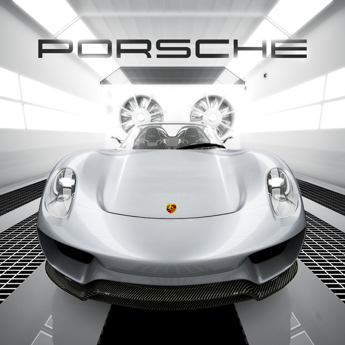 Porsche Porsche 918 Porsche918 spyder 3d render 3D Cars CGI shiny chrome Metall spraybooth Porsche Spyder fabian flenker cgi car automotive   3D