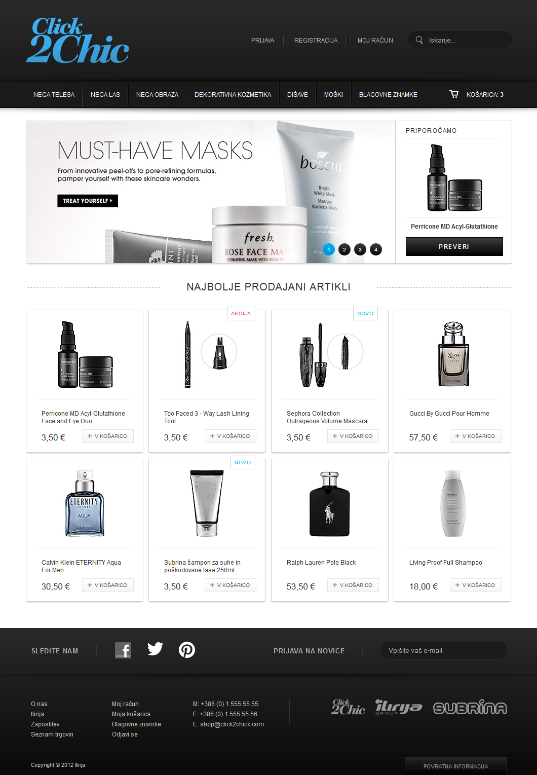 shop e-commerce brands Beauty Products White and Black skincare makeup Fragrance Responsive Design html5 mobile light clean web site Web Store