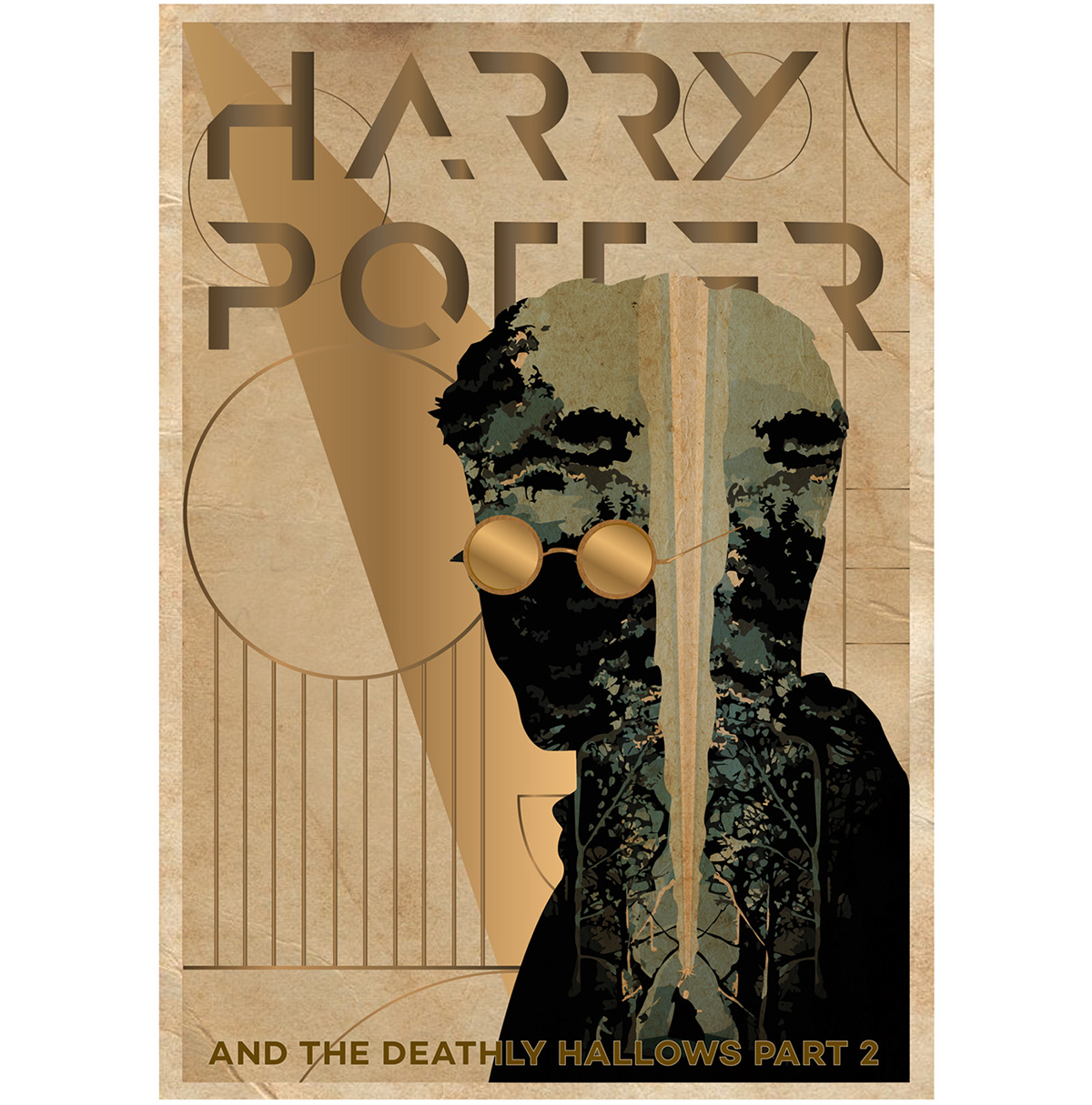 harry potter movie poster art deco Style