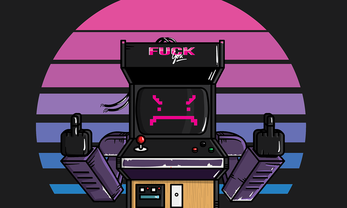 kungfury Illustrator art vector arcade 80s kungfu Retro