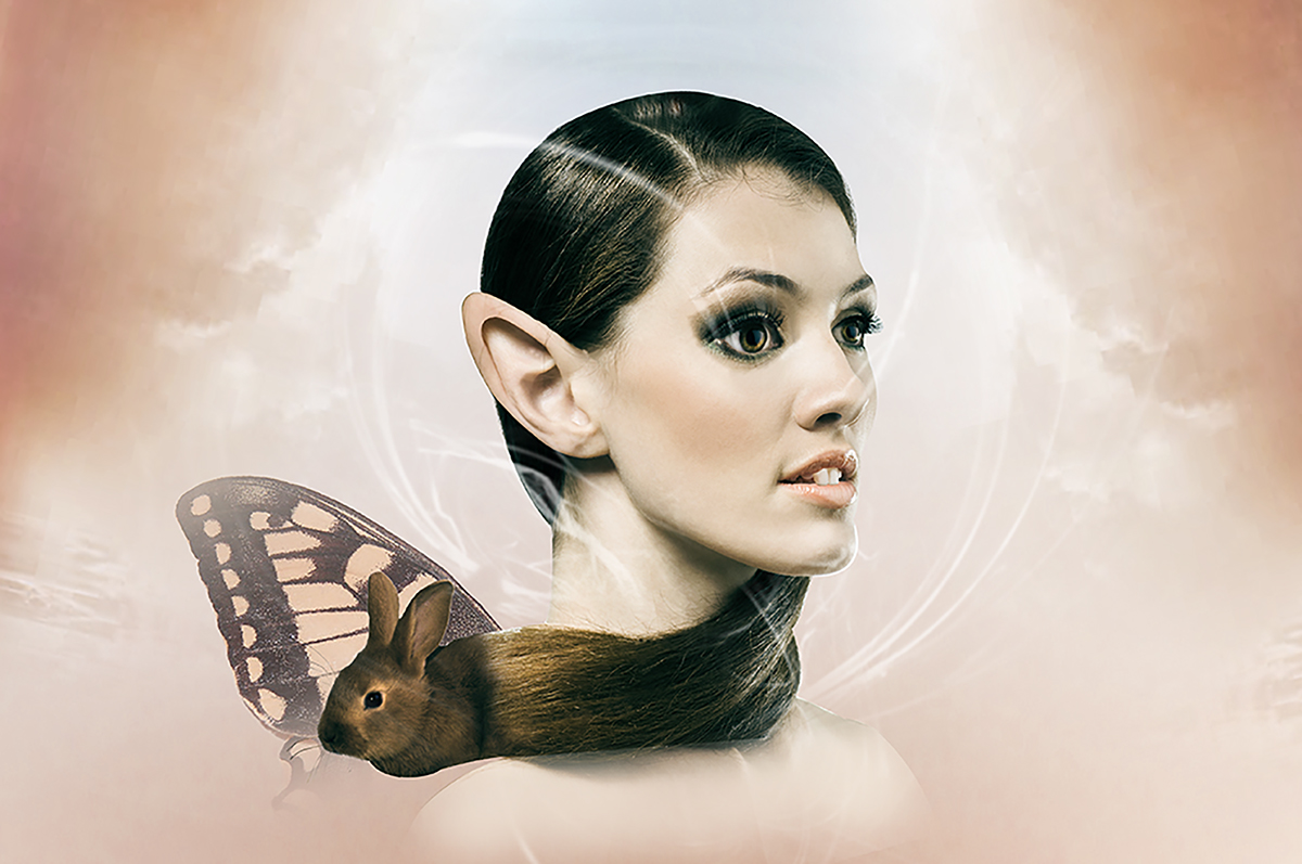 fantasy woman Lady butterfly wings rose eyes model
