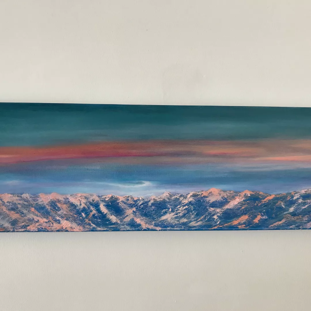 pintura oleo Alpes chile Cordillera peinture Cordillère montañas