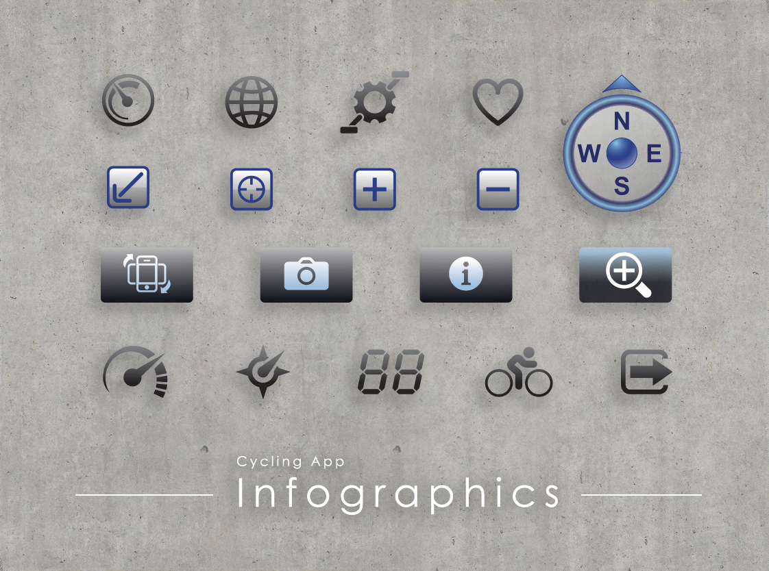 ui design user interface iphone app cycling app Bike Bicycle infographics