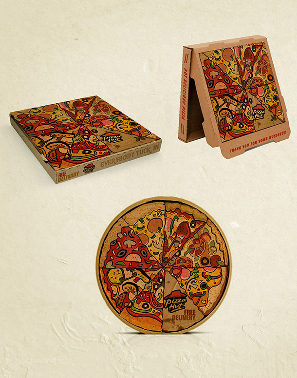 Pizza Hut pizza box pizza illustration