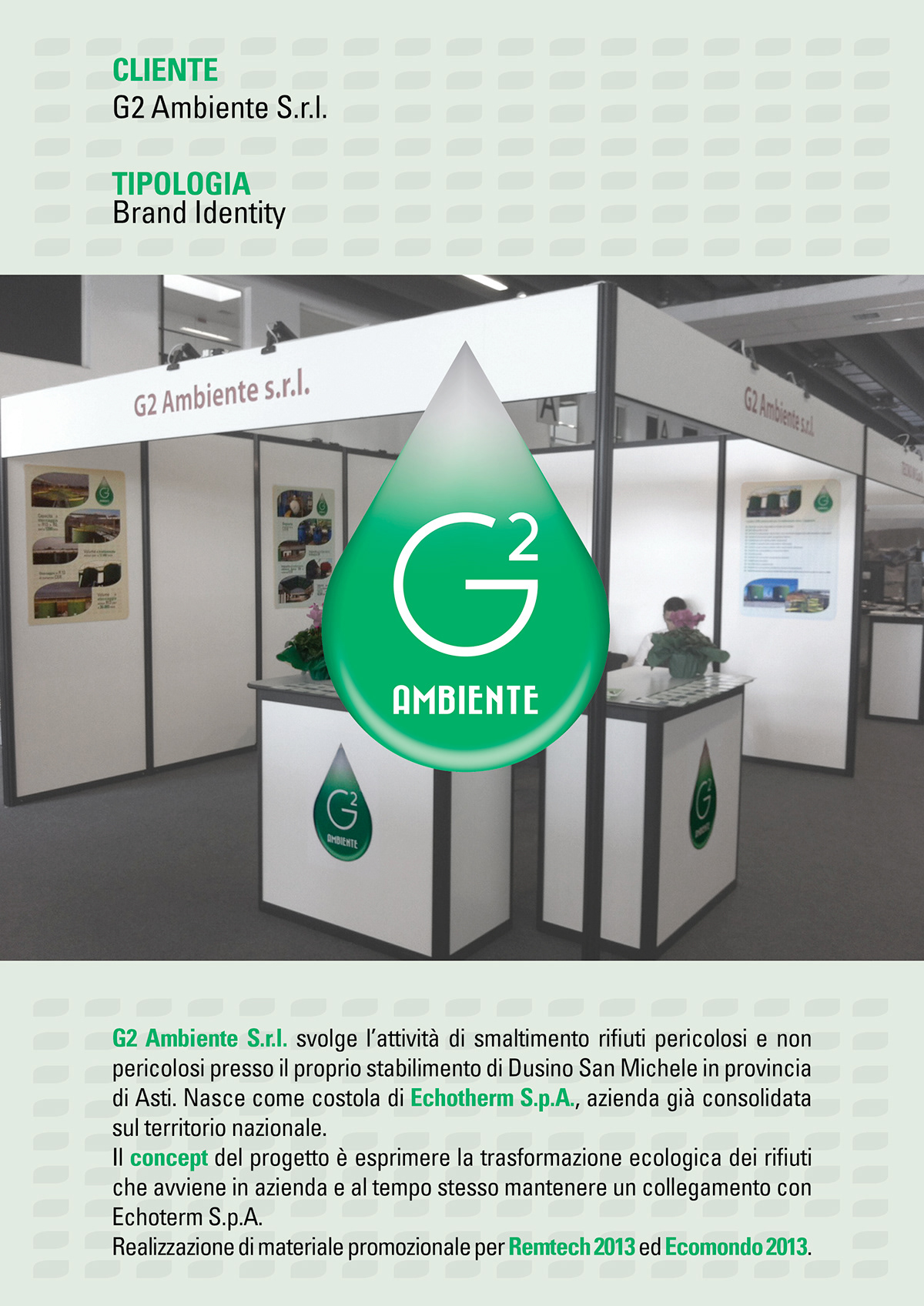 G2 Ambiente brand identity logo Logo Design brand design kills you asti grafico knife studio torino brochure eco eco-friendly waste