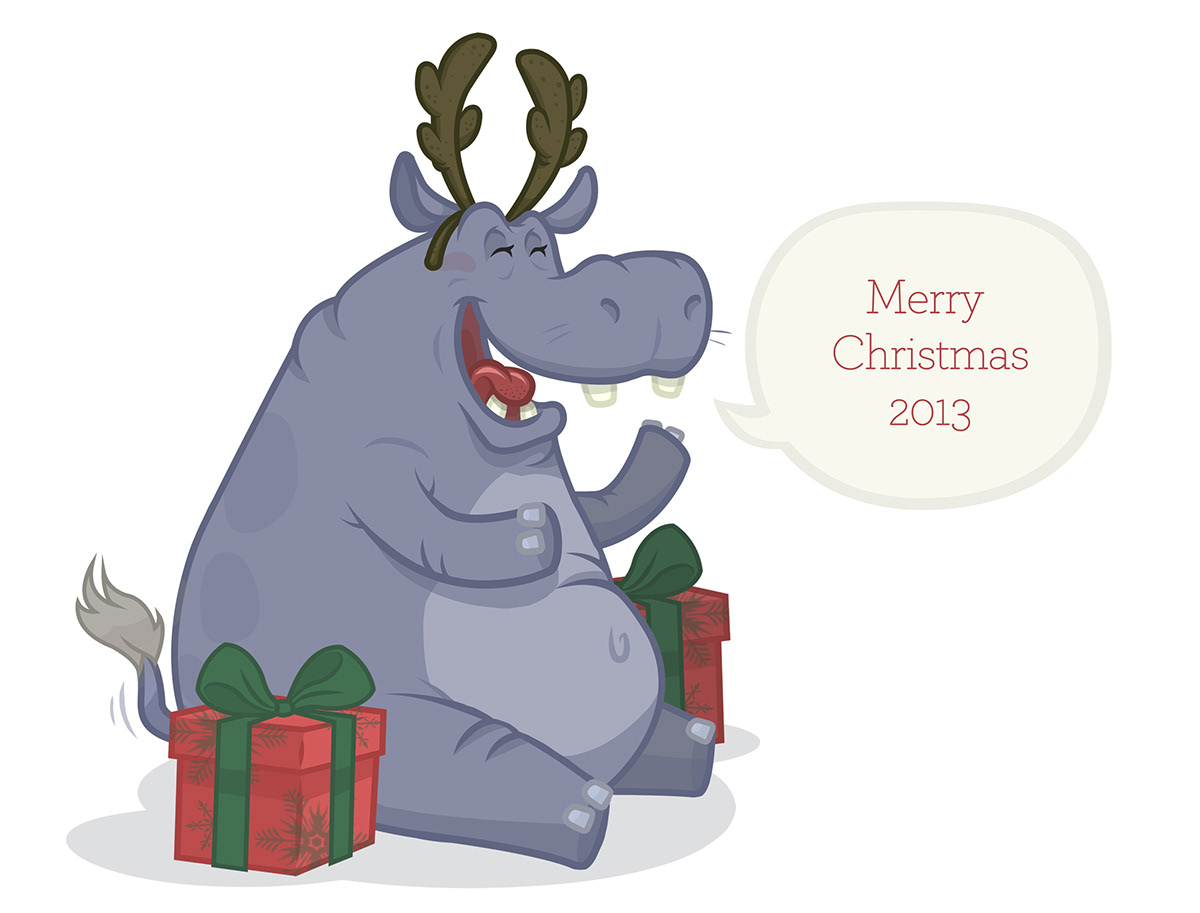 Christmas vector photoshop hippo