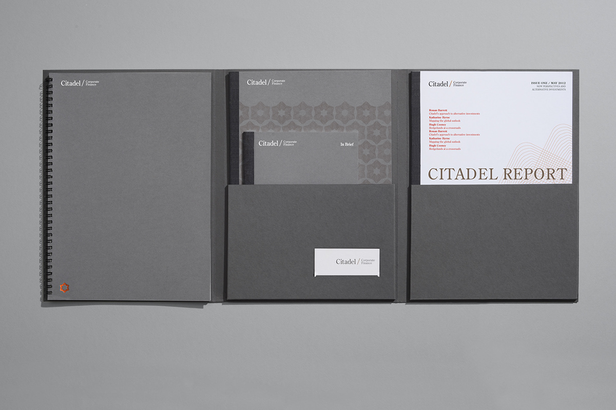Citadel Corporate Finance naming brand strategy graphic design  Stationery brochure design Web Design  branding 