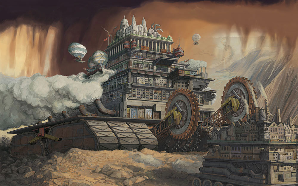 Large scale illustrations for a. Mortal Engines. graphic novel. 