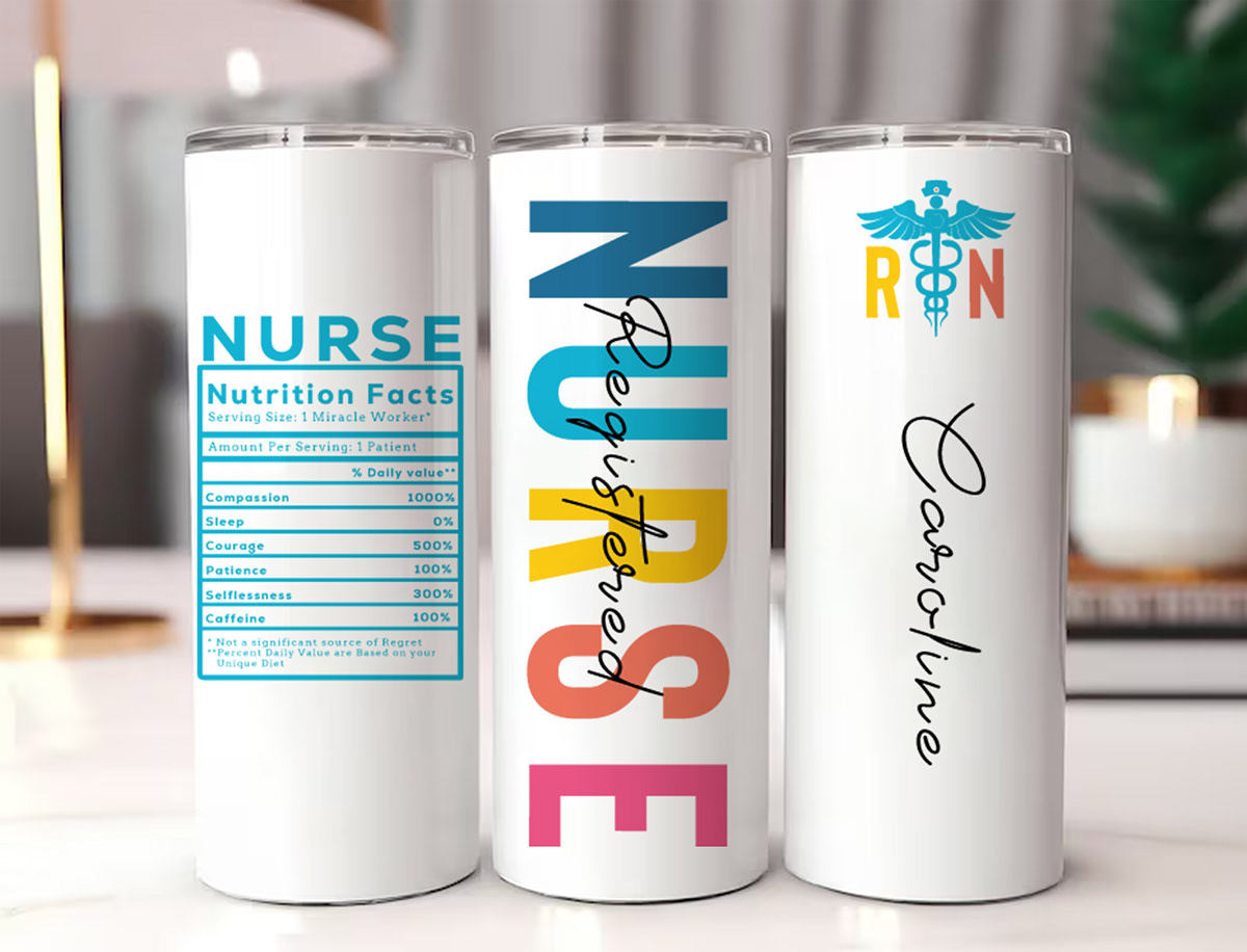 tumbler design sublimation Registered Nurse medical hospital medicine Health Advertising  design Graphic Designer