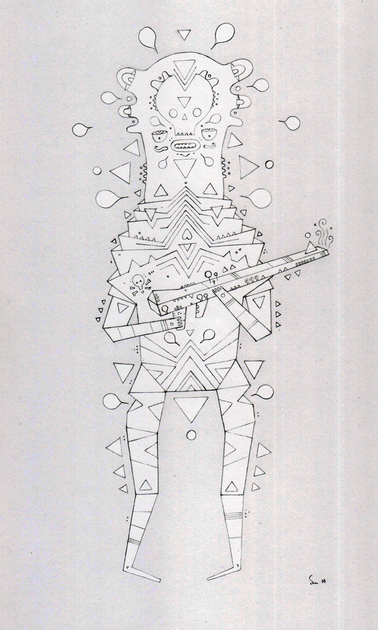 cosmic nuggets cozmik nuggetz cozznozz warriors war design aztec incan inca soldier Sci Fi