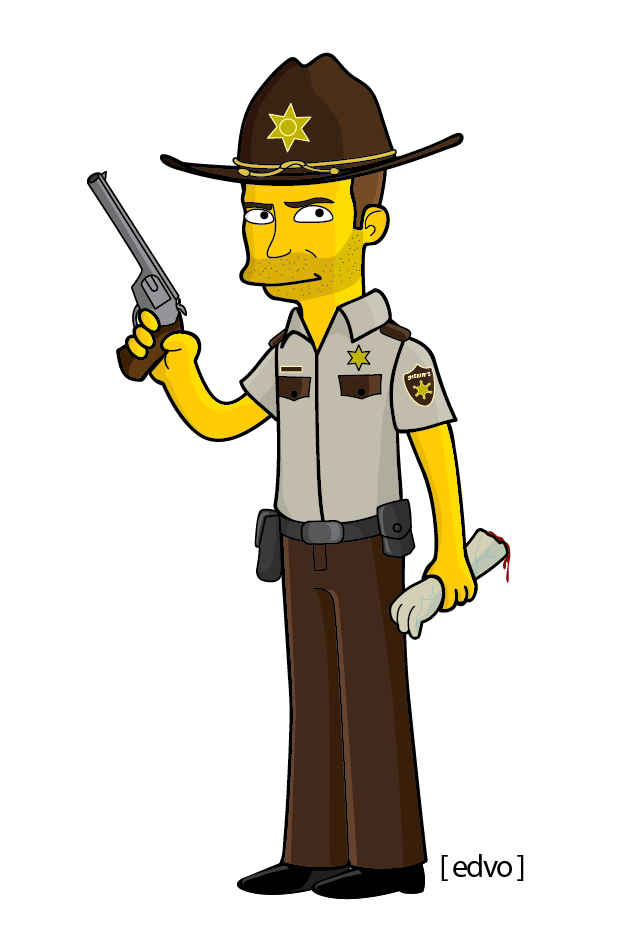 edvo edvonet simpsons Simpson Rick grimes The walking Dead rick grimes sheriff Illustrator the simpsons