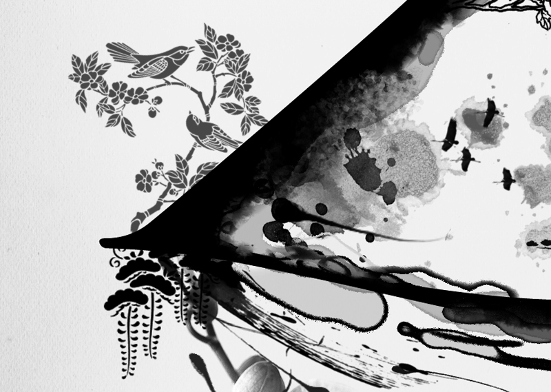text zen black and white japan china