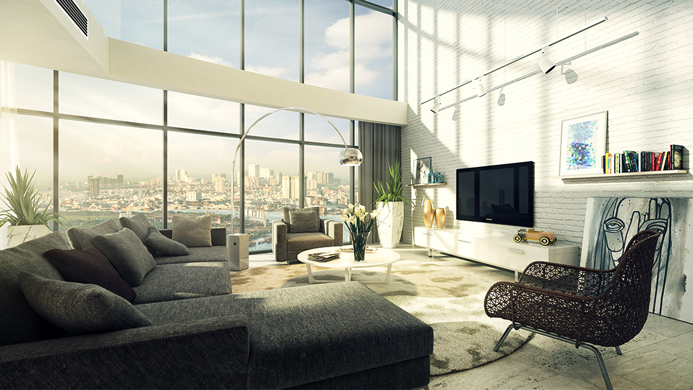 3D penthouse luxury house