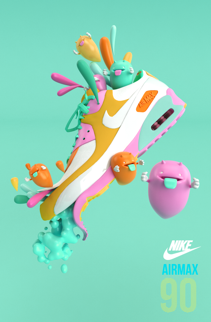 Nike airmax Render 3D shoe monster Monstruo
