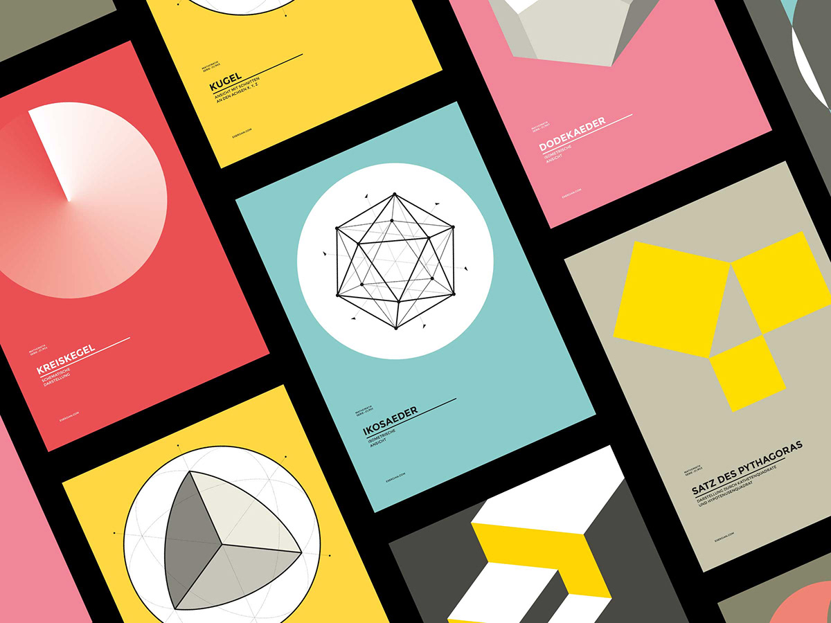 color geometric graphic design  ILLUSTRATION  mathematics minimalist poster Poster series print vector
