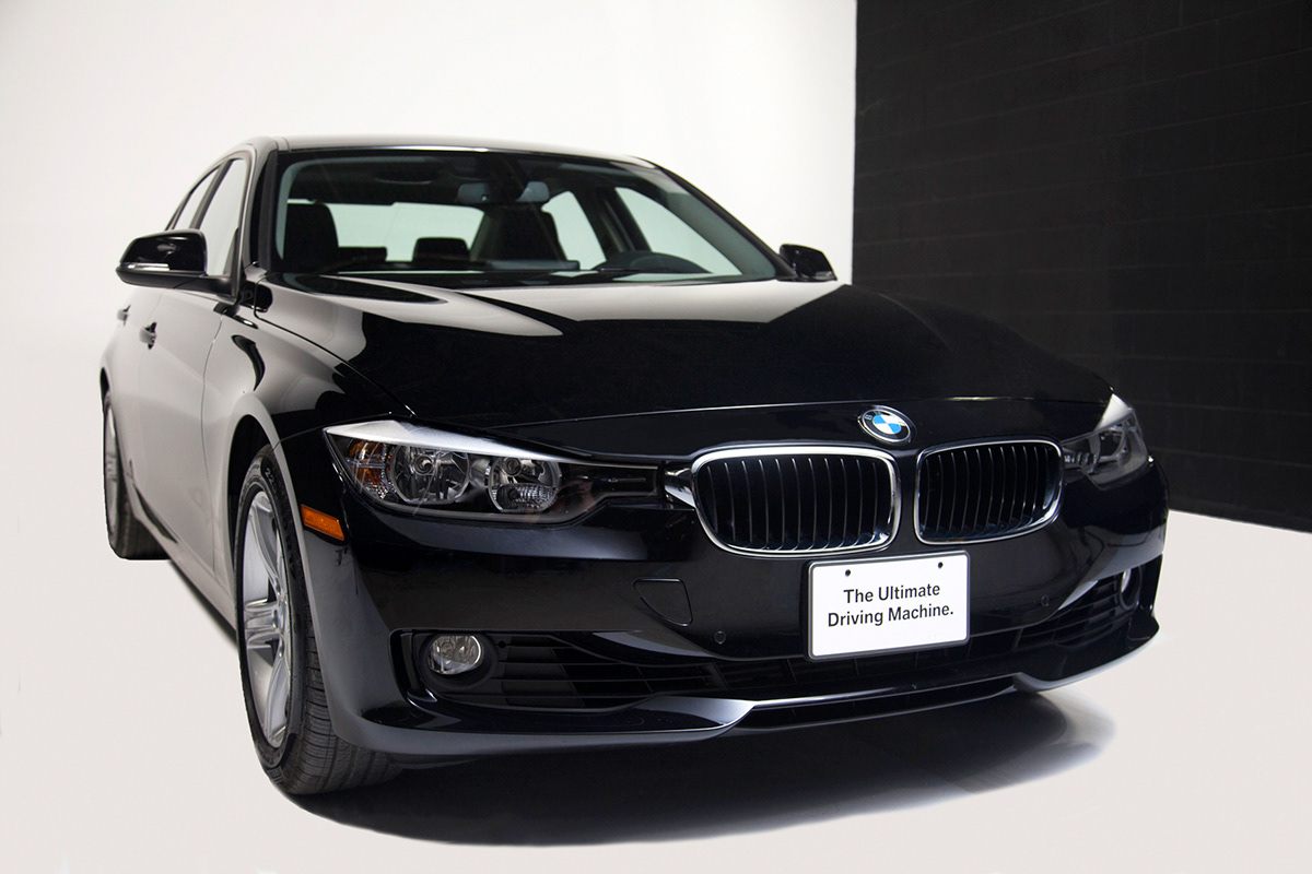 BMW sedan car studio automobile black and white