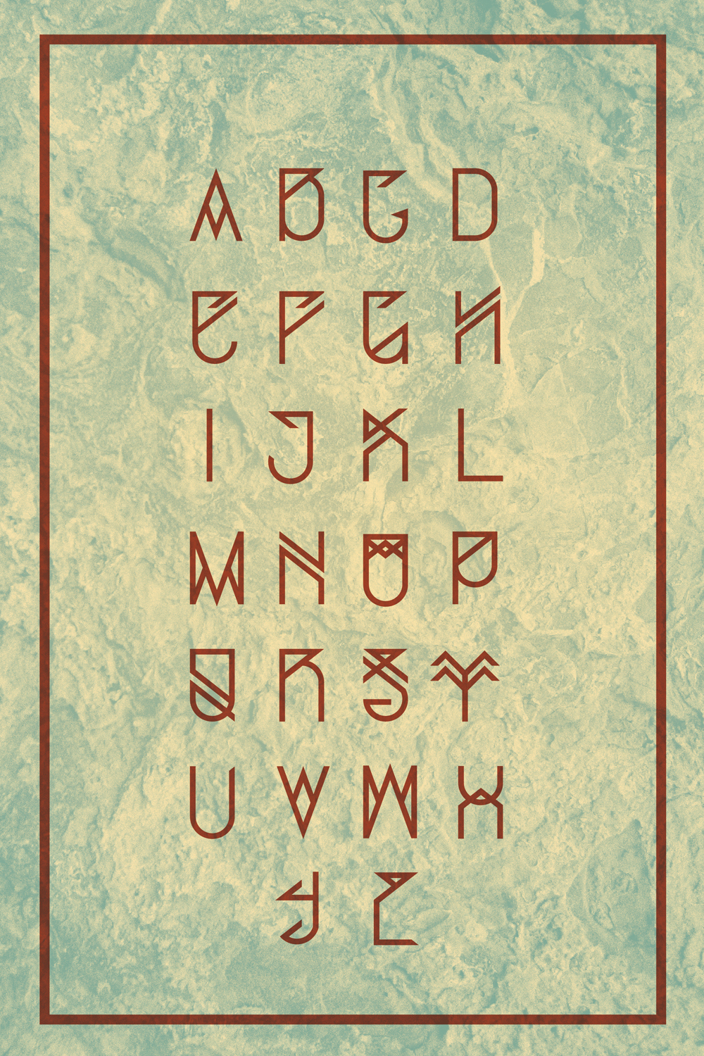 Typeface new modern decorative poster black Ancient