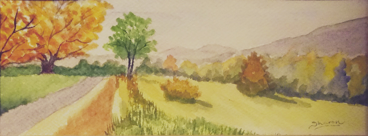 Landscape  oil   watercolor