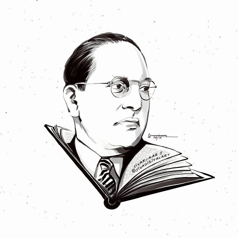ambedkar portrait leader indian law sivadigitalart art ILLUSTRATION  design sketching