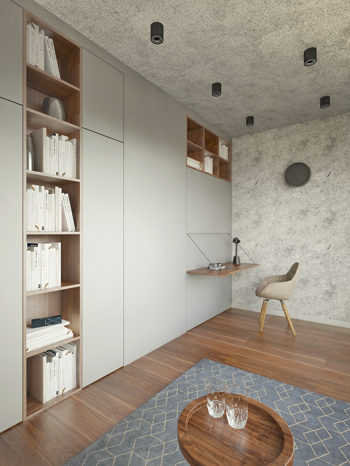 Interior design warszawa concrete grey