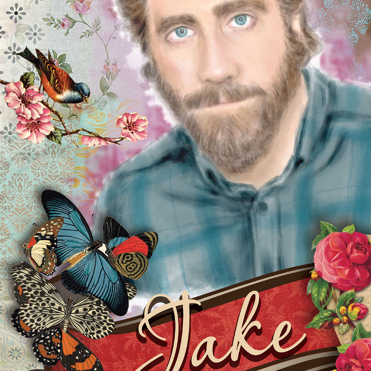 Jake Gyllenhaal portraits hipsters vintage collage
