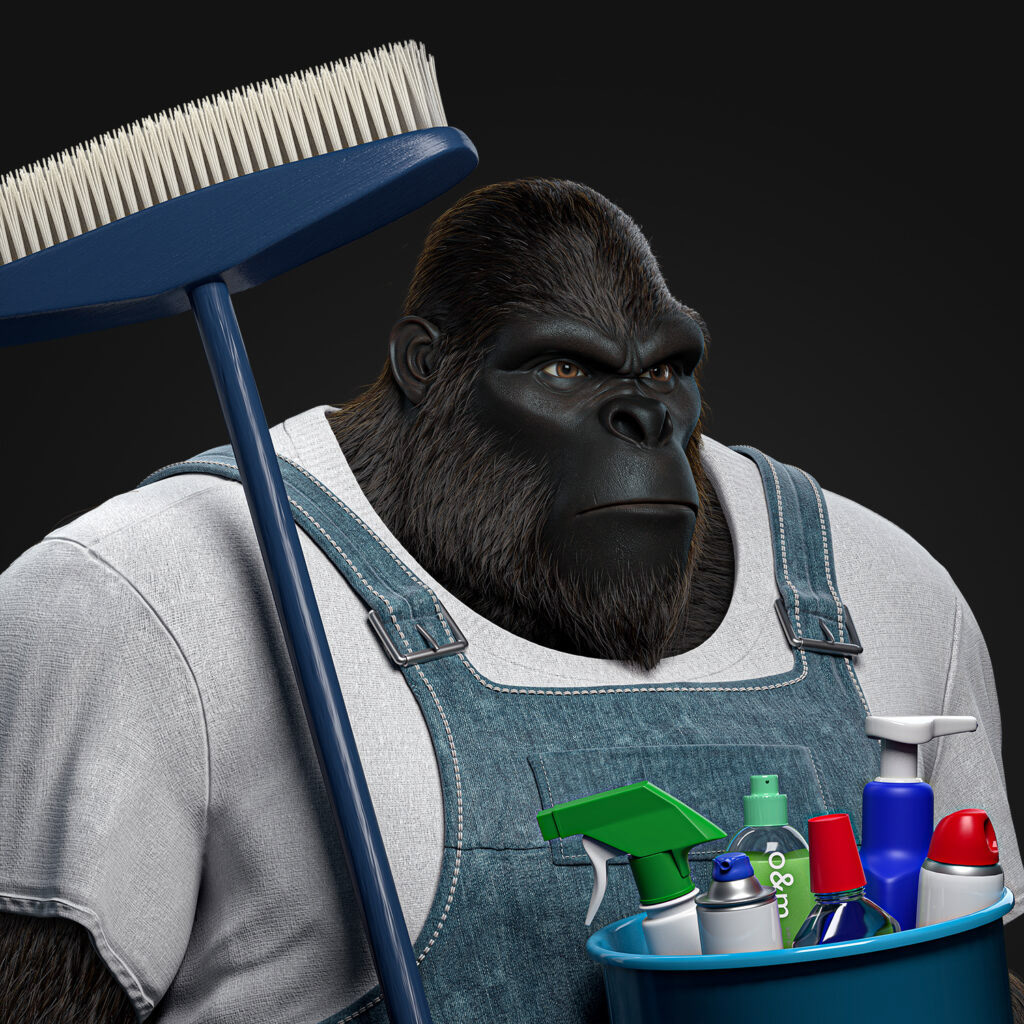 3D 3D Character 3D model gorilla realistic