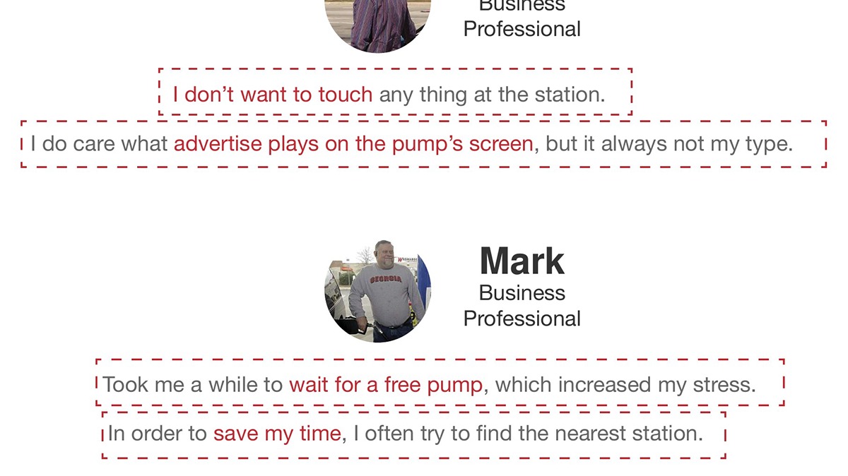 Adobe Portfolio mobil gas station app interaction