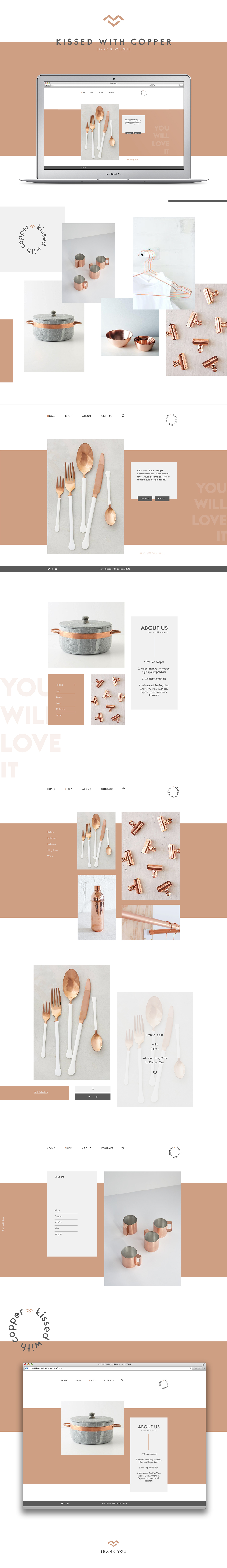 copper Website clean minimalist Ecommerce onlinestore