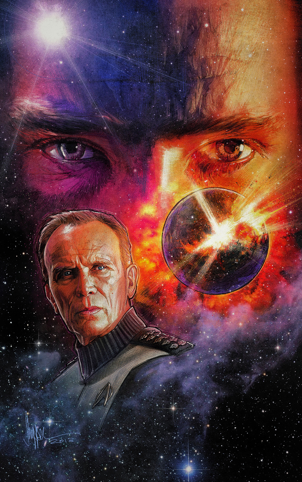 Star Trek khan cumberbatch weller  speace art Comic Book cover IDW cbs