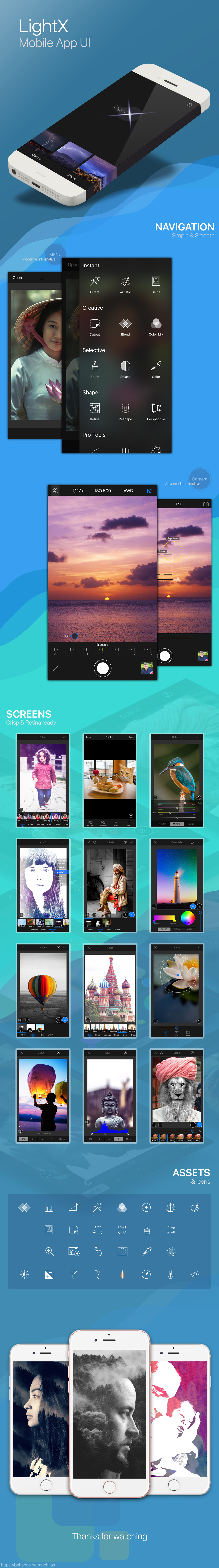 UI/UX Mobile app Mockup ios iphone app Photography  image editor