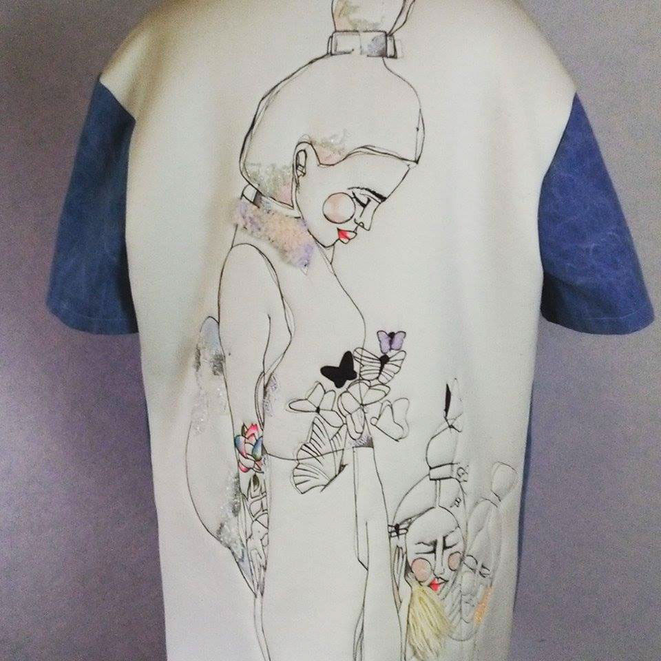 Fashion  ILLUSTRATION  paint Embroidery design