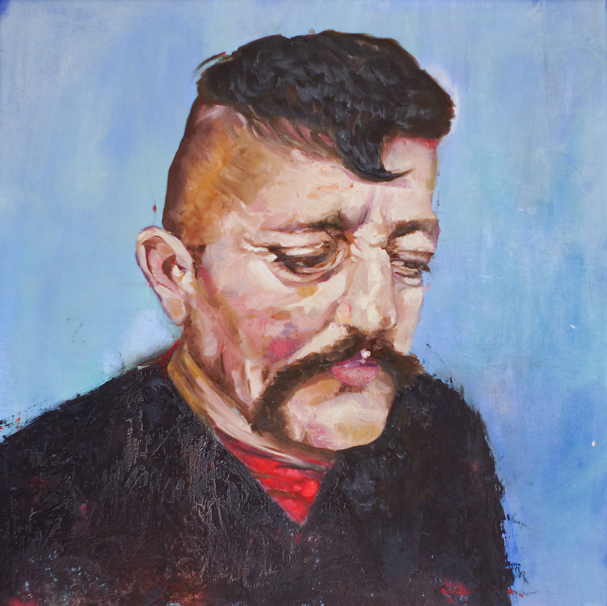 a soldier at portrait War ukraine face oil on canvas prist spirit history
