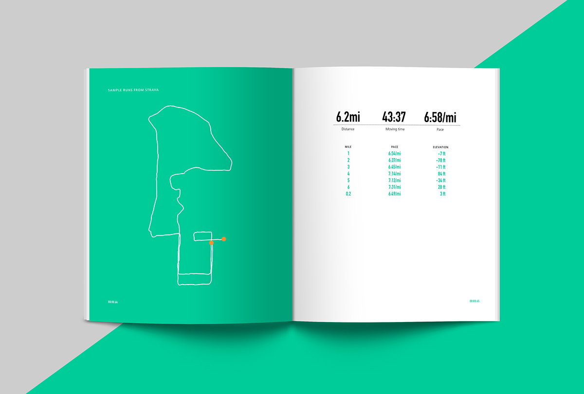 Adobe Portfolio run running strava Marathon book book design print green