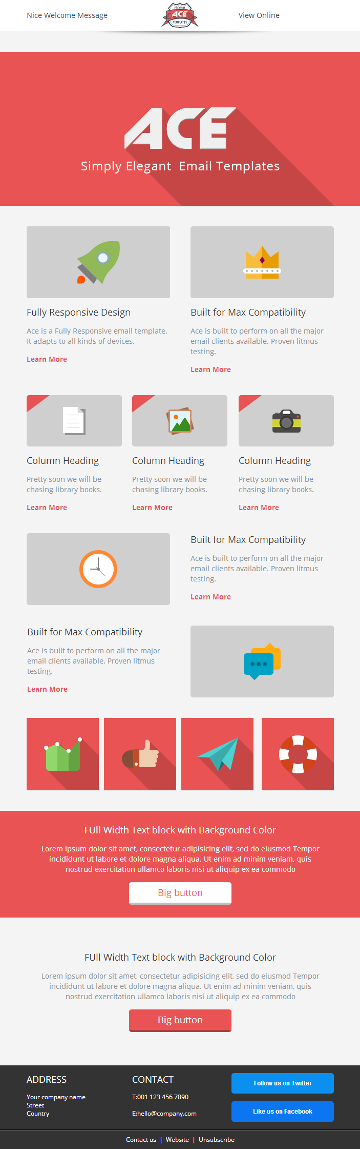 email template newsletter responsive newsletter responsive email template ace email template