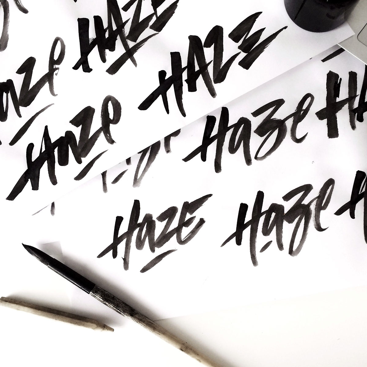 lettering logo type Script hand print