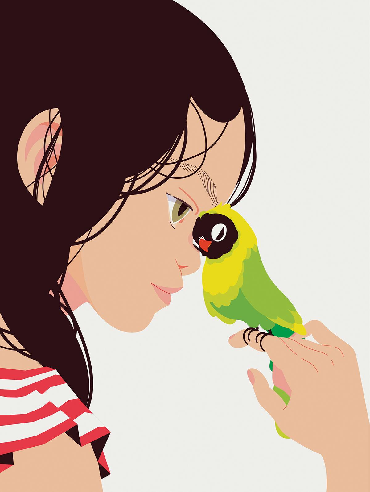 children kids Picture book girl bird pigeon bar parrot