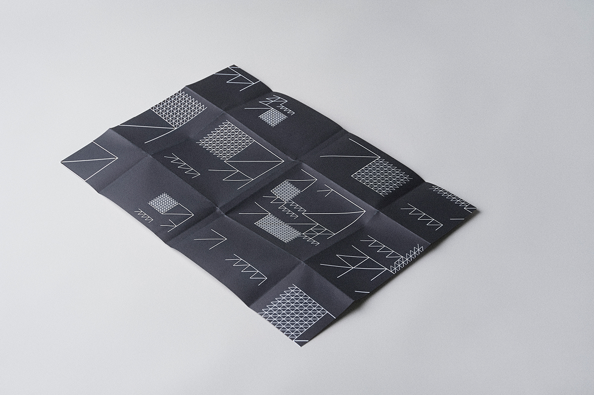 Booklet pannonhalma Arcus Temporum art festival concept code geometric pattern black and white