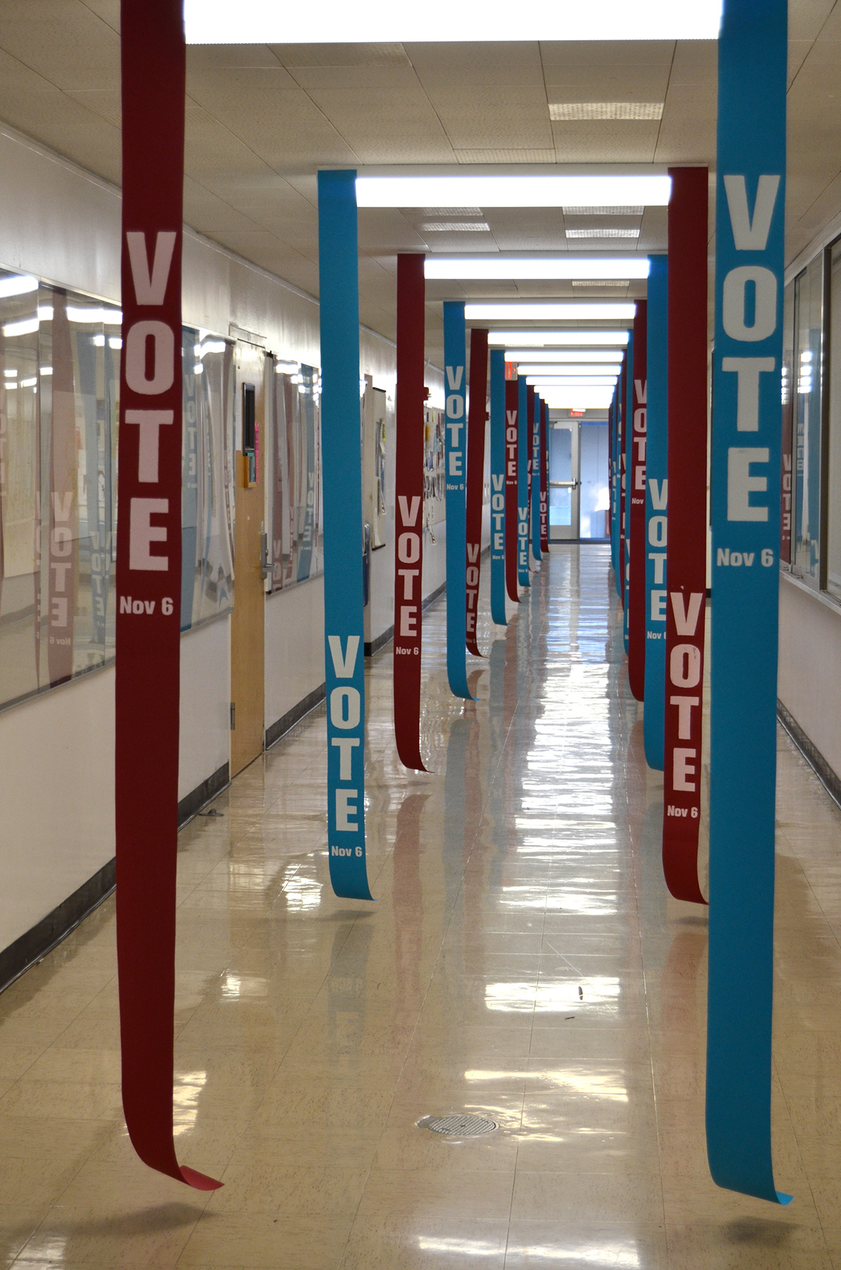 vote  2012  america  election  banners  hallway  November 6th
