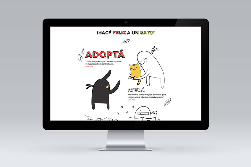 ILLUSTRATION  Web design Cat organization adopt adoption ninja ninjas