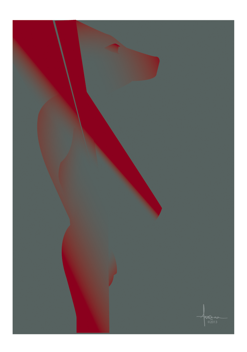 vector Illustrator digital orlando arocena gradio gradients abstract conceptual sexy figures geometric wolf contours colorful