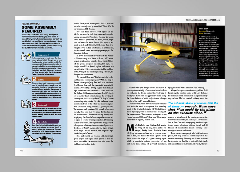 popular mechanics Popular Science magazine publication october 2011 Magazine Redesign redesign DIY plane Bike diy plane