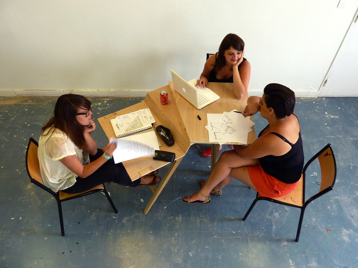 table bureau modulable collectif travailler travail manger desk student workplace
