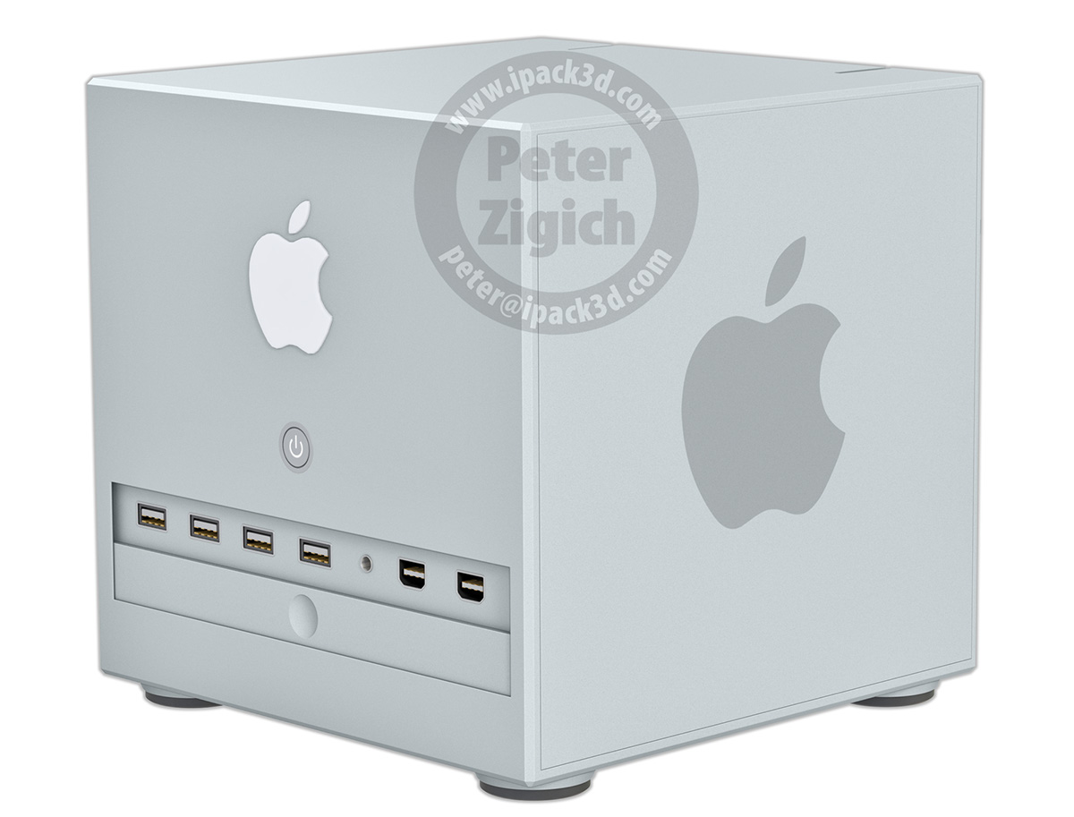 Mac Pro design mac concept future 3D apple Computer arm CPU low power Peter Zigich ipack3d 200mm Apple Cube workstation A10 power  efficient