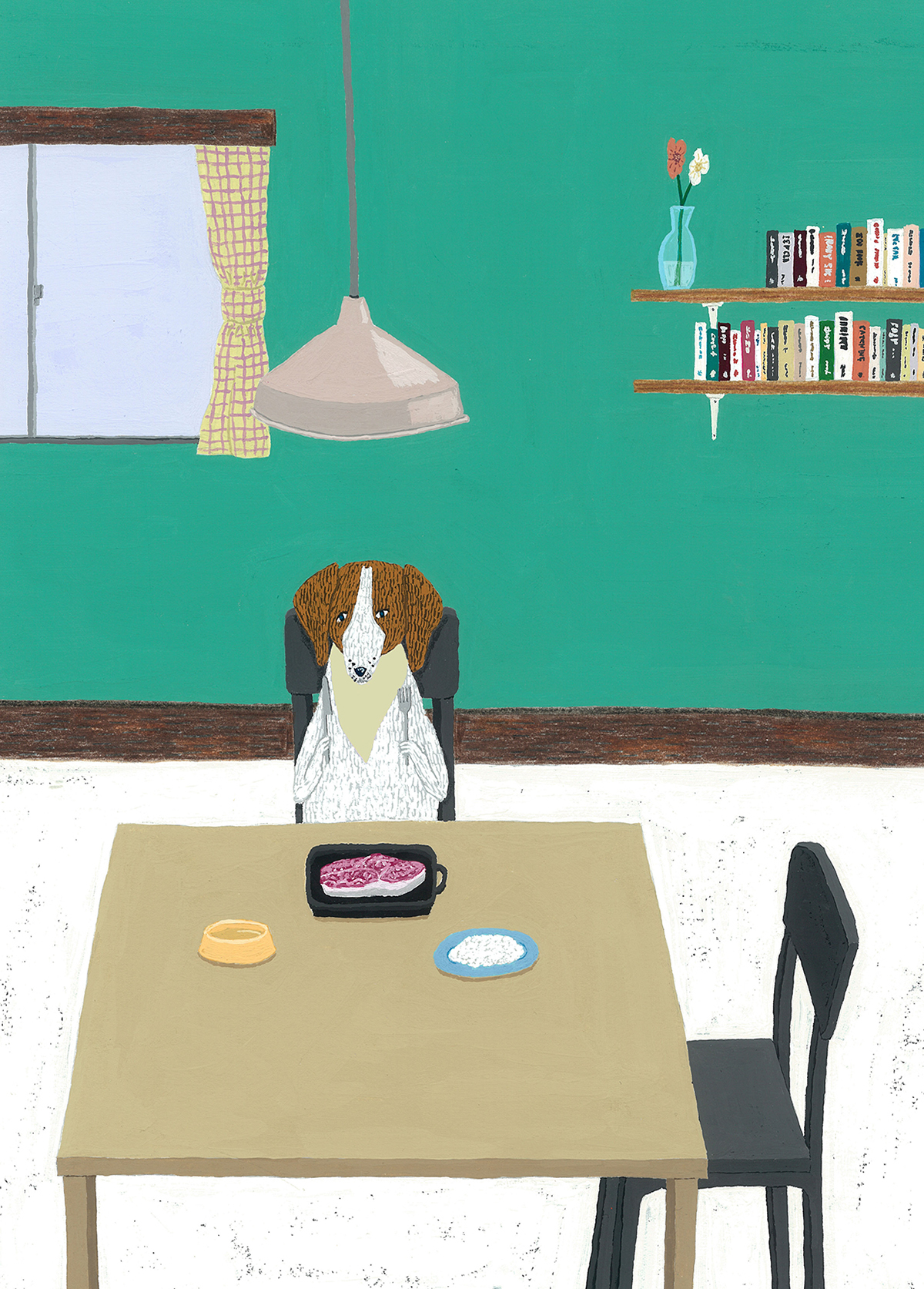 dog cow penguin room Interior ILLUSTRATION  graphic artwork painting   Pet