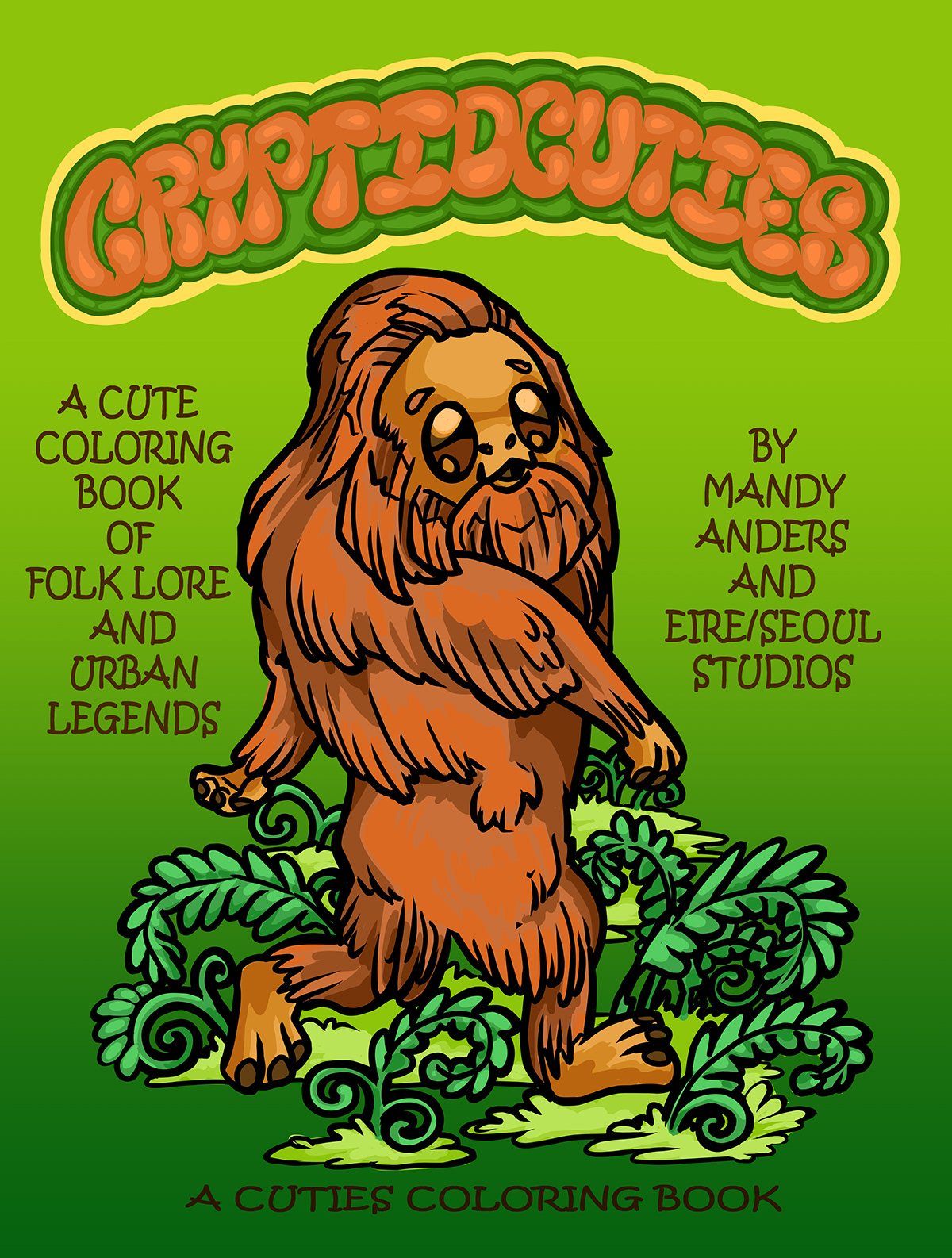 Bigfoot cartoon character chibi coloringbook cryptids cryptozoology cute kawaii
