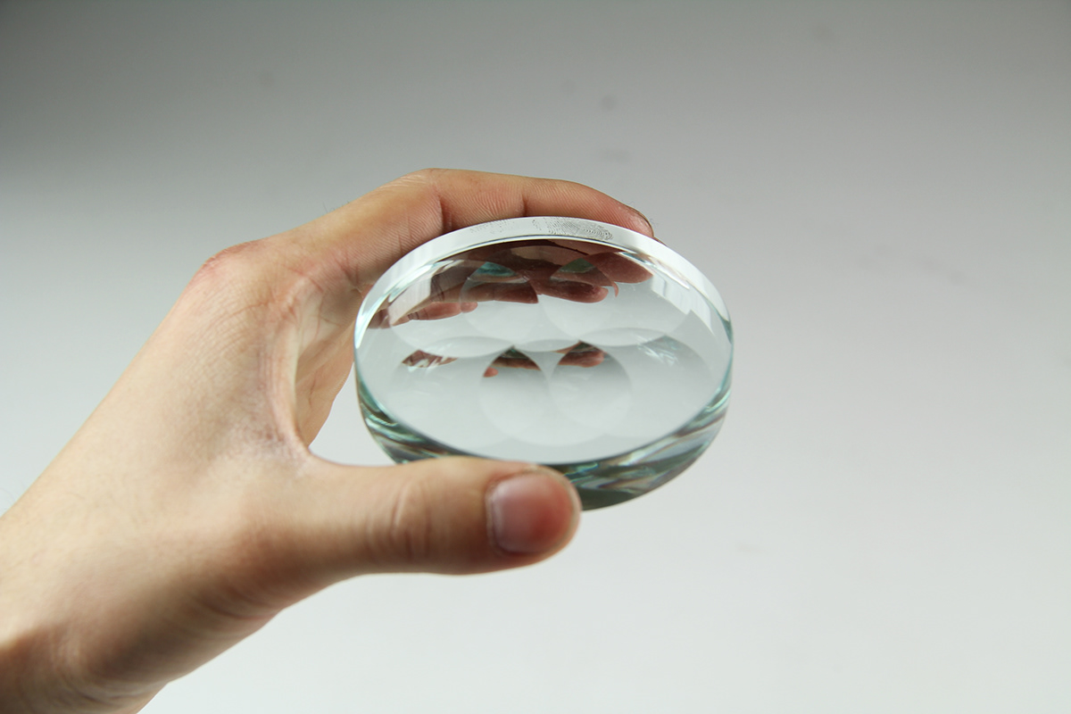 glass vessel bowl lens coldworking