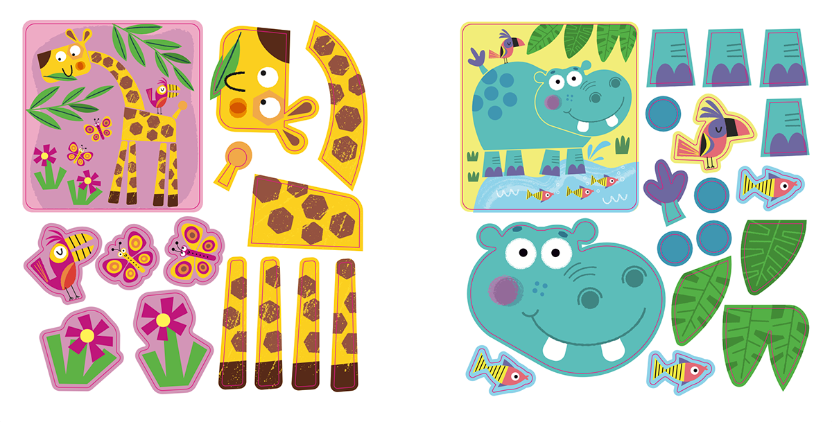 stickers sticker zebra jungle monkeys children's book children book children illustration greeting card elephant