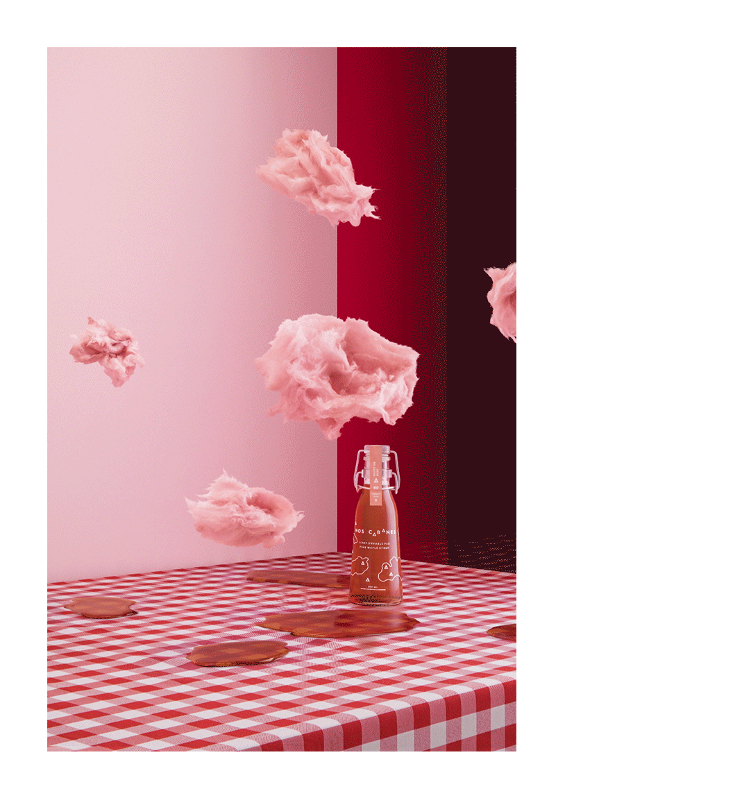 craft vanilla flower maple syrup cotton candy props stylist props stylist still life table top