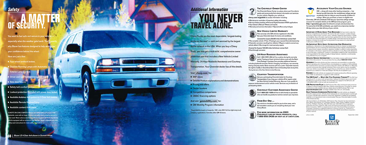 Chevrolet Blazer Catalog CHEVY blazer Chevrolet Blazer