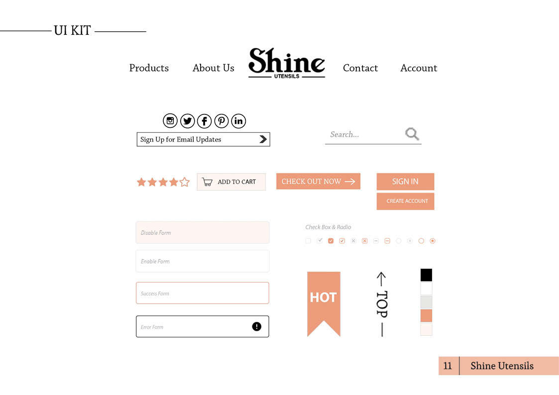 Project shine shineutensils kitchen Web uiux Website design uidesign